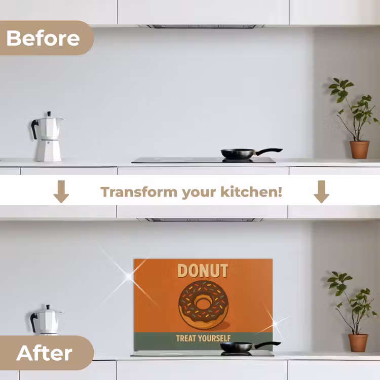 Kitchen splashback for hob - Donut - Speckles - Colorful - Quote — 7