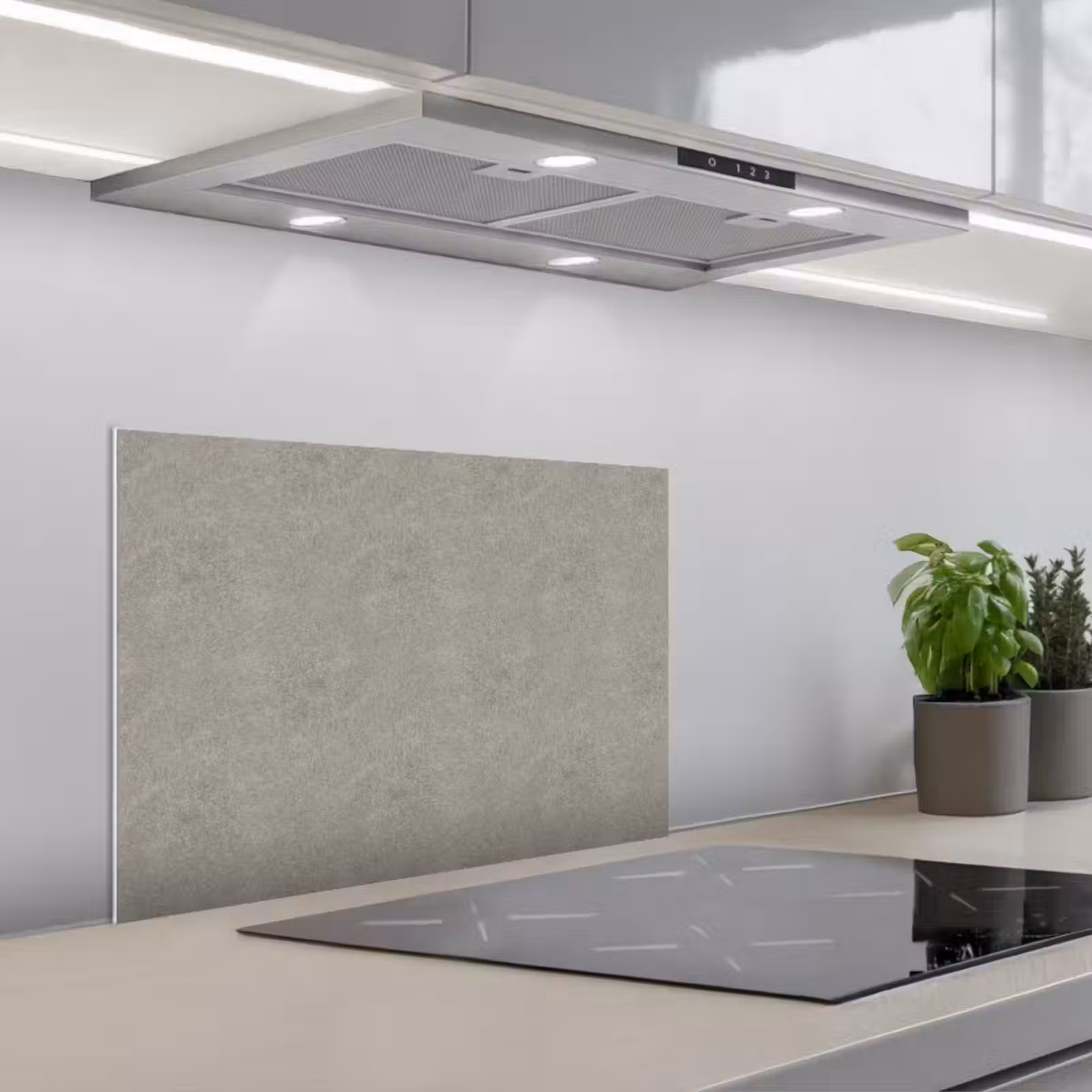 Kitchen splashback for hob - Concrete - Gray - Patterns - Industrial — 1