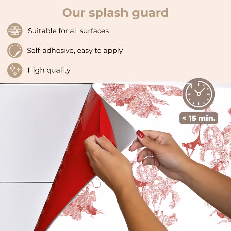 Kitchen splashback for hob - Chimpanzee - Planting - Red — 4