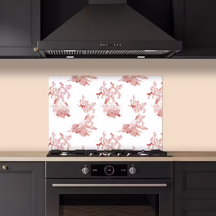 Kitchen splashback for hob - Chimpanzee - Planting - Red — 5