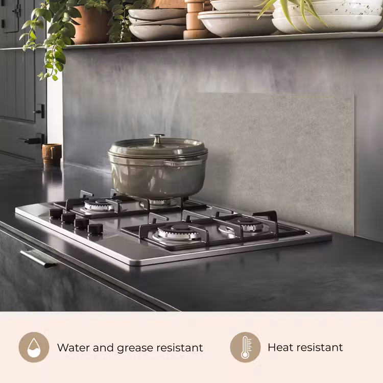 Kitchen splashback for hob - Concrete - Gray - Patterns - Industrial — 2
