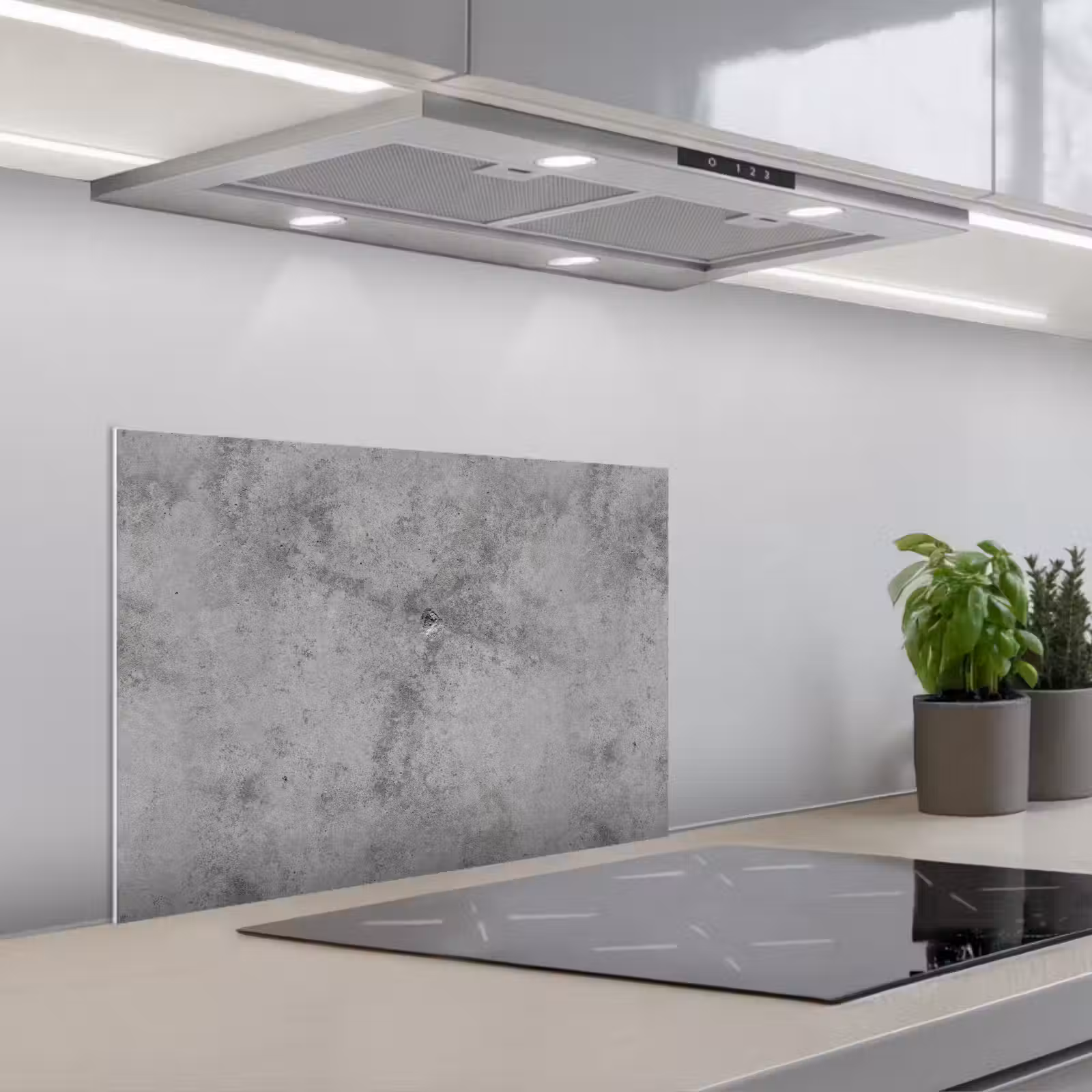 Kitchen splashback for hob - Concrete - Gray - Patterns — 1