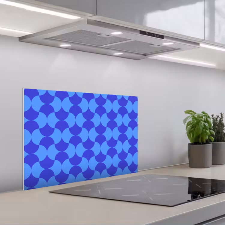 Kitchen splashback for hob - Blue - Moonplanes - Pattern — 1