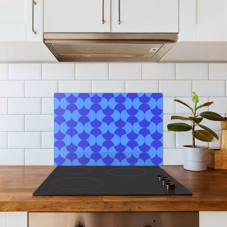 Kitchen splashback for hob - Blue - Moonplanes - Pattern — 3