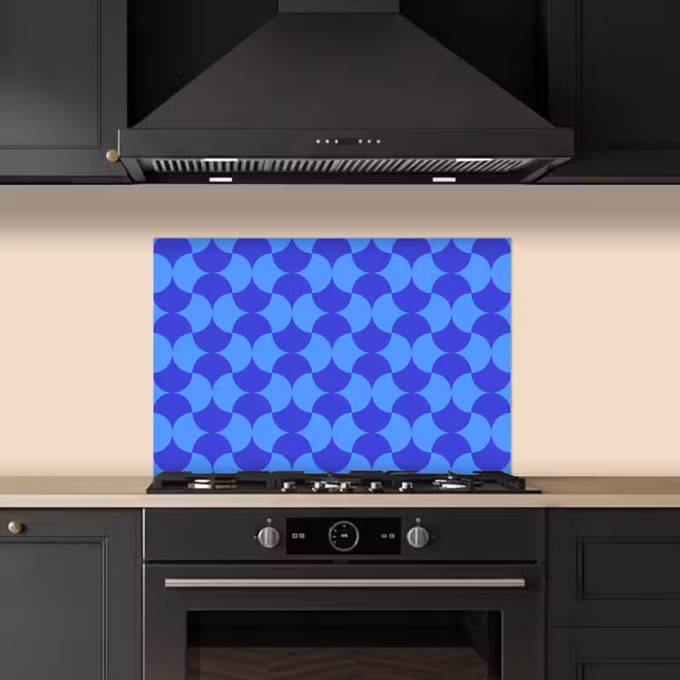 Kitchen splashback for hob - Blue - Moonplanes - Pattern — 5