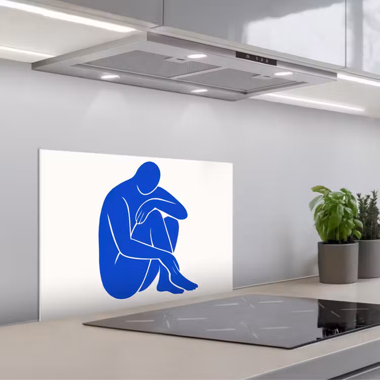 Kitchen splashback for hob - Body - Abstract - Blue — 1
