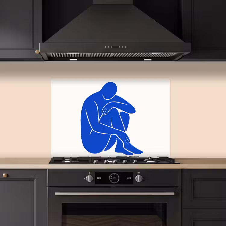 Kitchen splashback for hob - Body - Abstract - Blue — 5