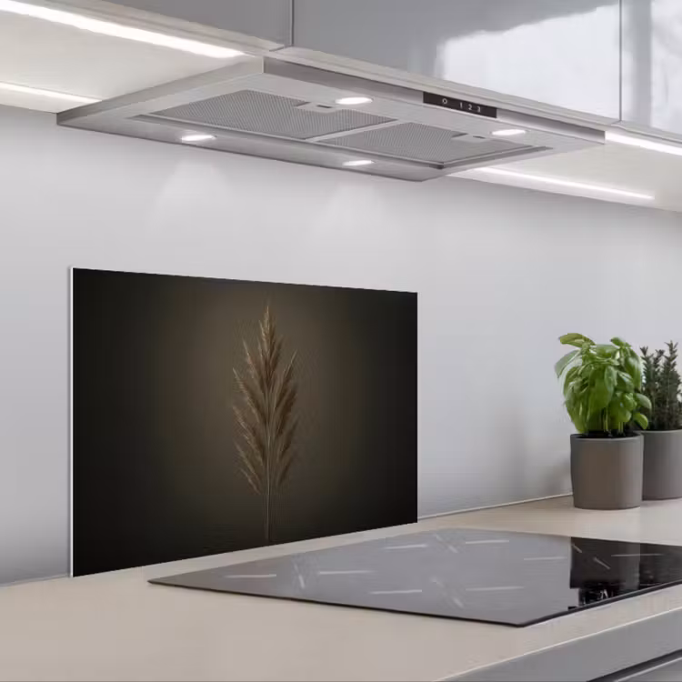 Kitchen splashback for hob - Branch - Plum grass - Dark brown — 1