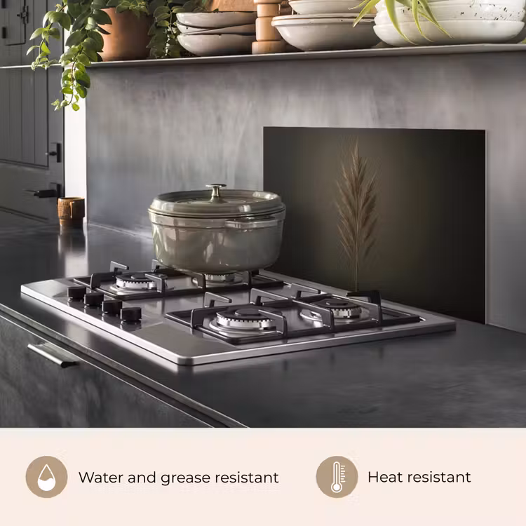Kitchen splashback for hob - Branch - Plum grass - Dark brown — 2