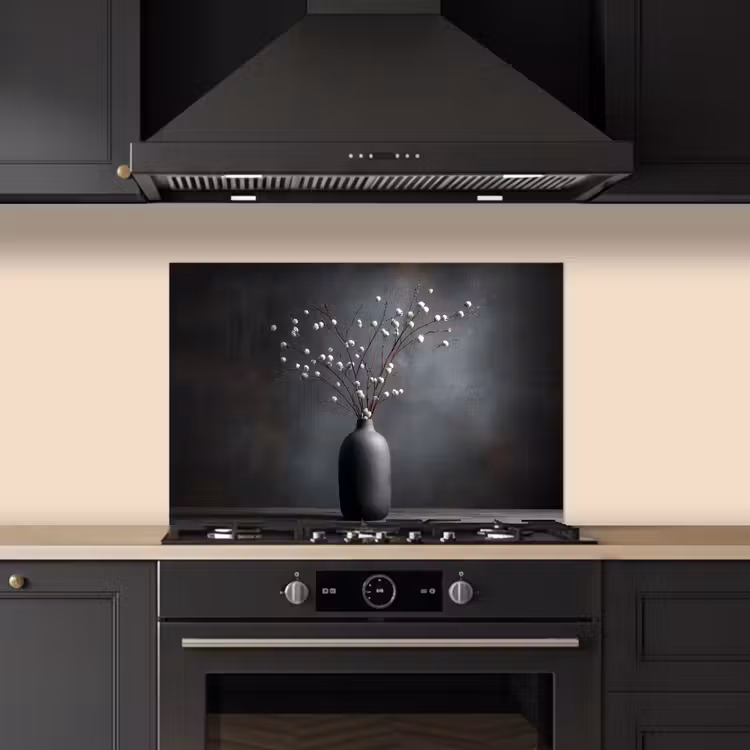 Kitchen splashback for hob - Branches - Vase - Spheres - White — 5