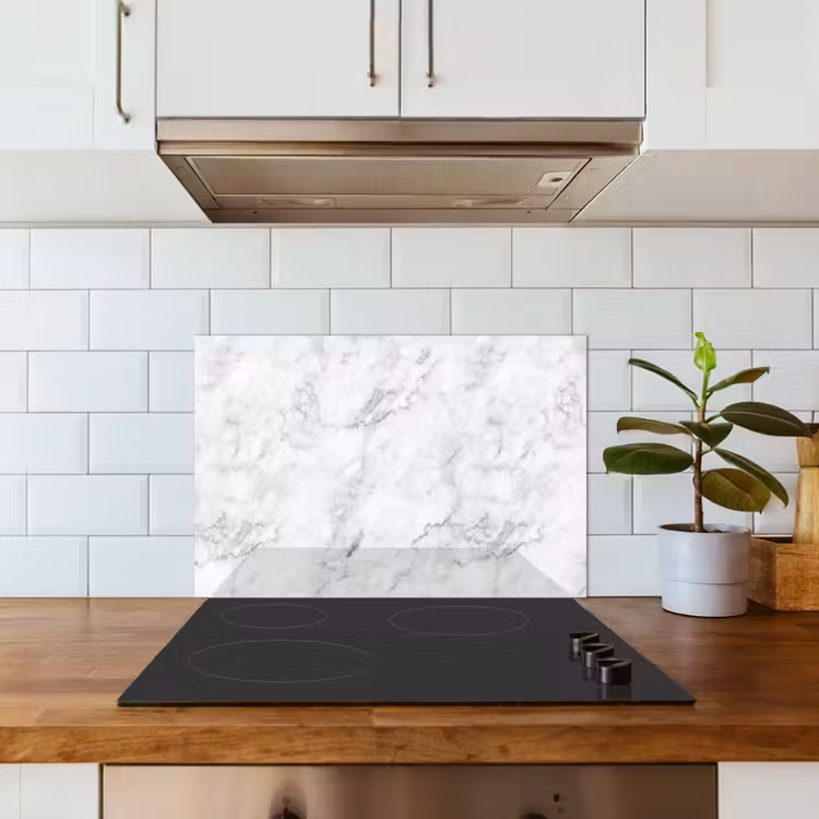 Kitchen splashback for hob - Classic - Marble - Veins - Gray — 3