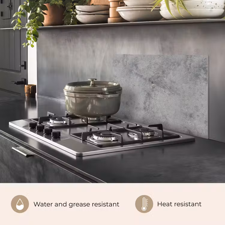 Kitchen splashback for hob - Concrete - Gray - Patterns — 2