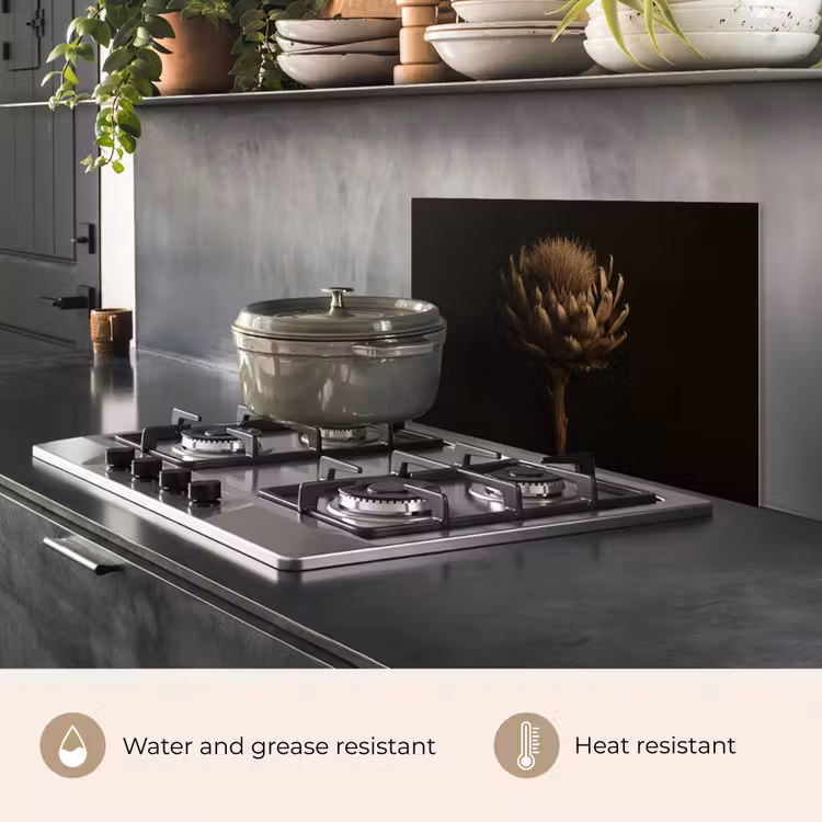Kitchen splashback for hob - Dark brown - Flower - Texture - Artichoke — 2