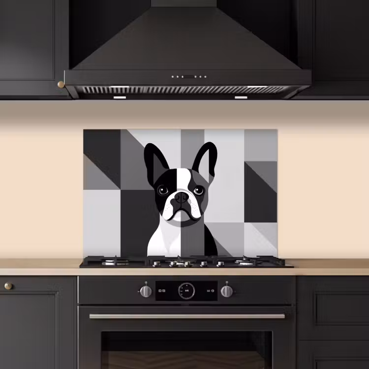 Kitchen splashback for hob - Bulldog - Black - Abstract - Planes — 5