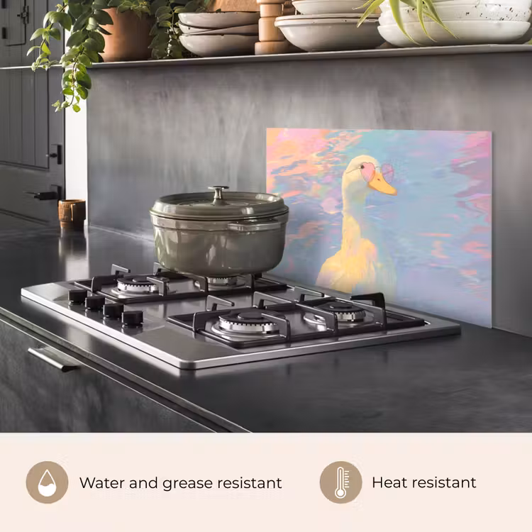 Kitchen splashback for hob - Duck - Sunglasses - Water — 2