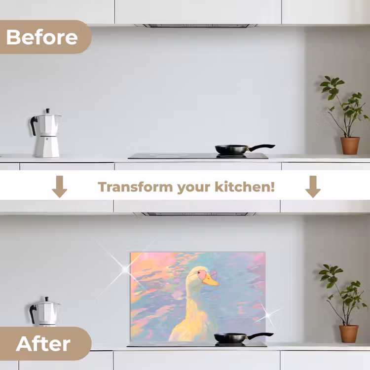 Kitchen splashback for hob - Duck - Sunglasses - Water — 7