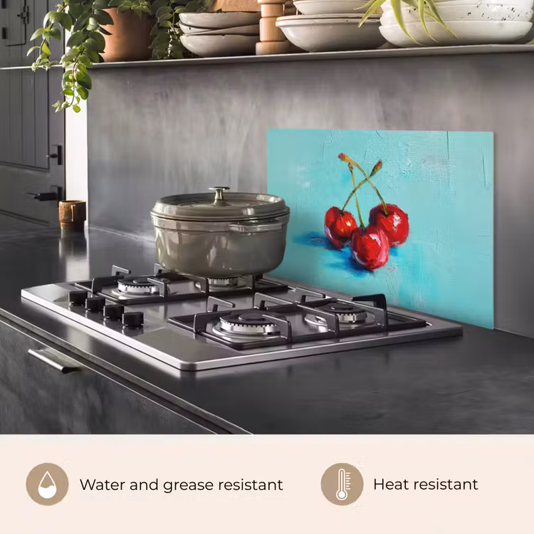 Kitchen splashback for hob - Cherry - Red - Three - Dyed — 2