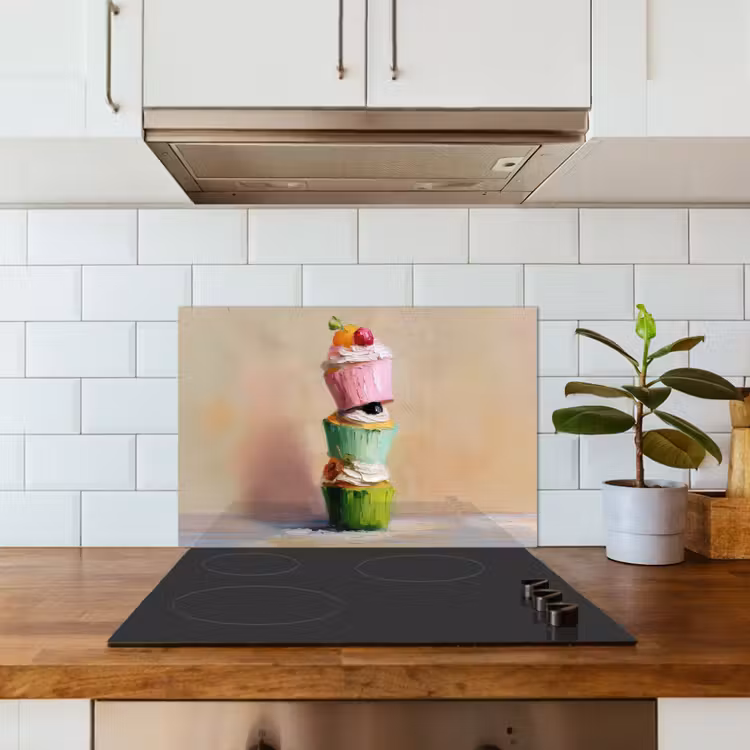 Kitchen splashback for hob - Cupcakes - Stacked - Colorful - Fruit — 3