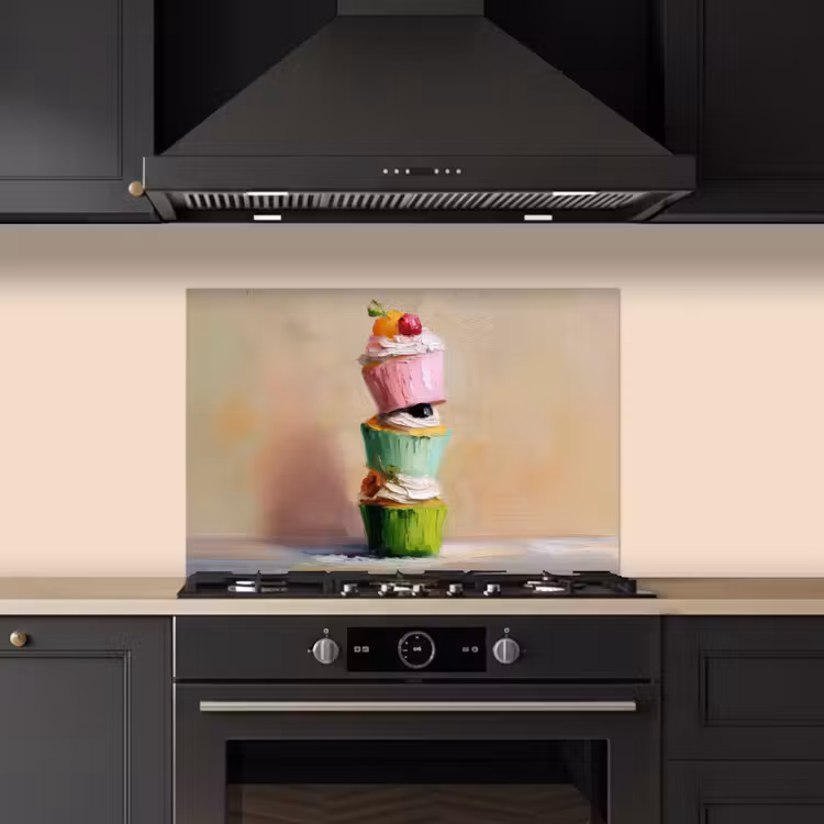 Kitchen splashback for hob - Cupcakes - Stacked - Colorful - Fruit — 5