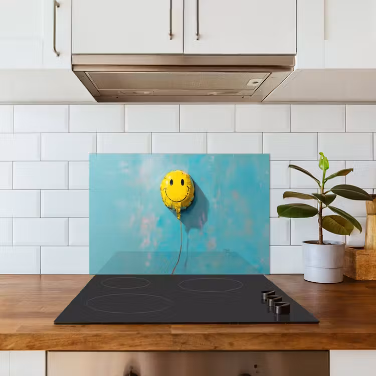 Kitchen splashback for hob - Balloon - Yellow - Smiley — 3
