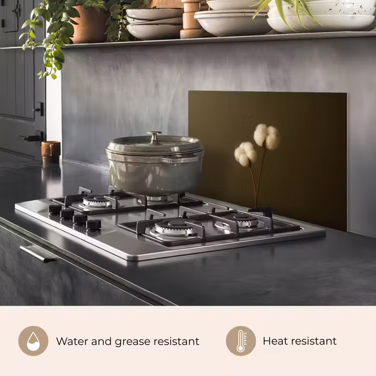 Kitchen splashback for hob - Branches - Cotton - White - Spheres — 2