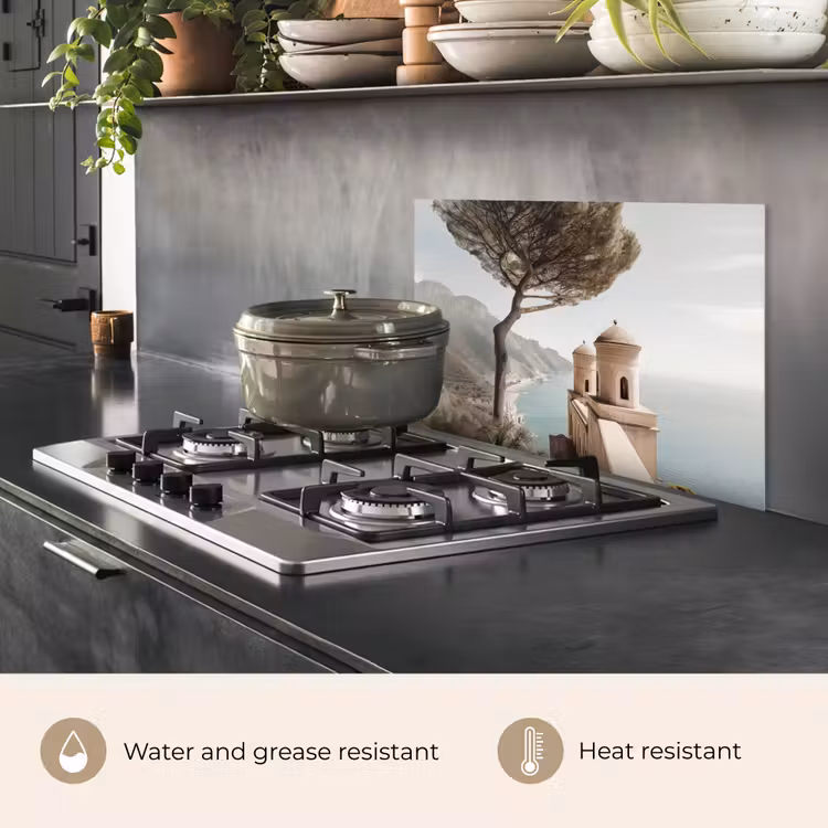 Kitchen splashback for hob - Coast - Cliff - Tree - Building — 2