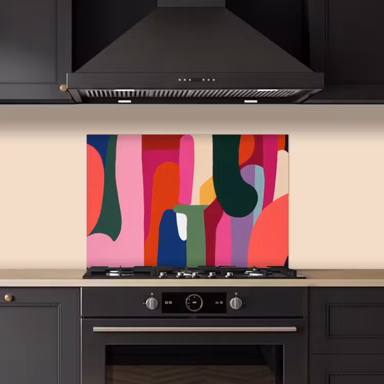 Kitchen splashback for hob - Color boxes - Straight - Round - Abstract — 5