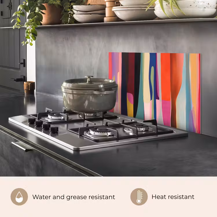 Kitchen splashback for hob - Colorways - Vertical - Colorful — 2