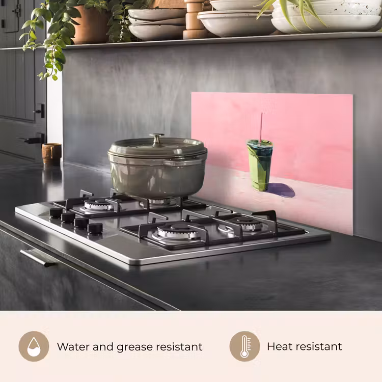 Kitchen splashback for hob - Cup - straw - Minimalist - Green — 2