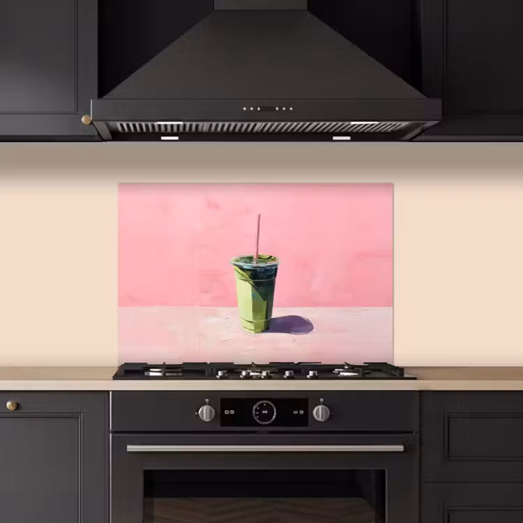 Kitchen splashback for hob - Cup - straw - Minimalist - Green — 5