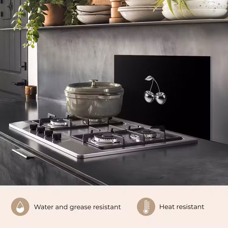 Kitchen splashback for hob - Cherry - Luxurious - Metallic — 2