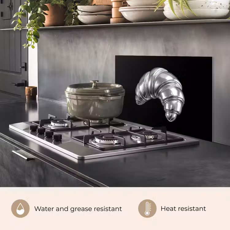 Kitchen splashback for hob - Croissant - Metal - Silver — 2