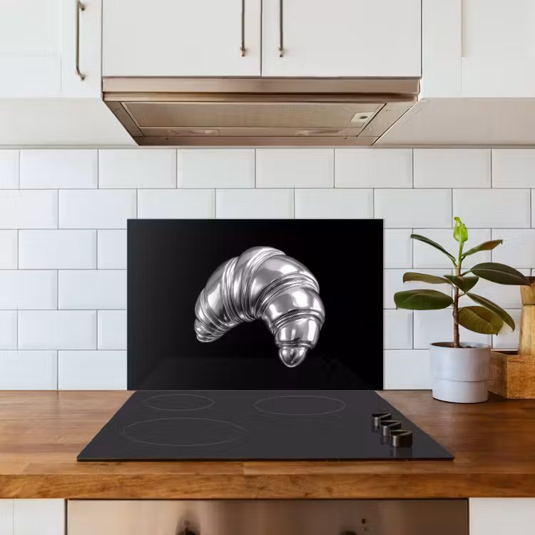 Kitchen splashback for hob - Croissant - Metal - Silver — 3