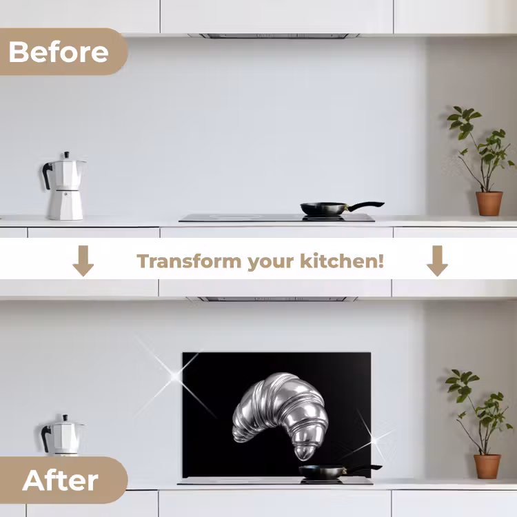 Kitchen splashback for hob - Croissant - Metal - Silver — 7