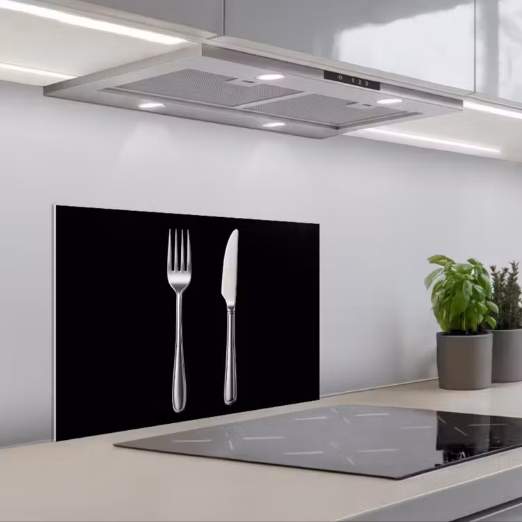 Kitchen splashback for hob - Cutlery - Classic - Elegant — 1