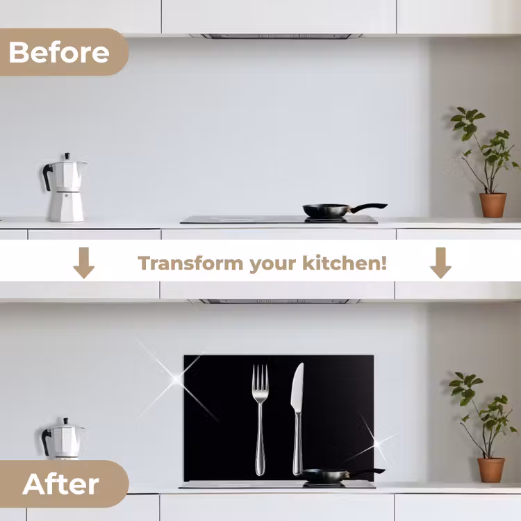 Kitchen splashback for hob - Cutlery - Classic - Elegant — 7