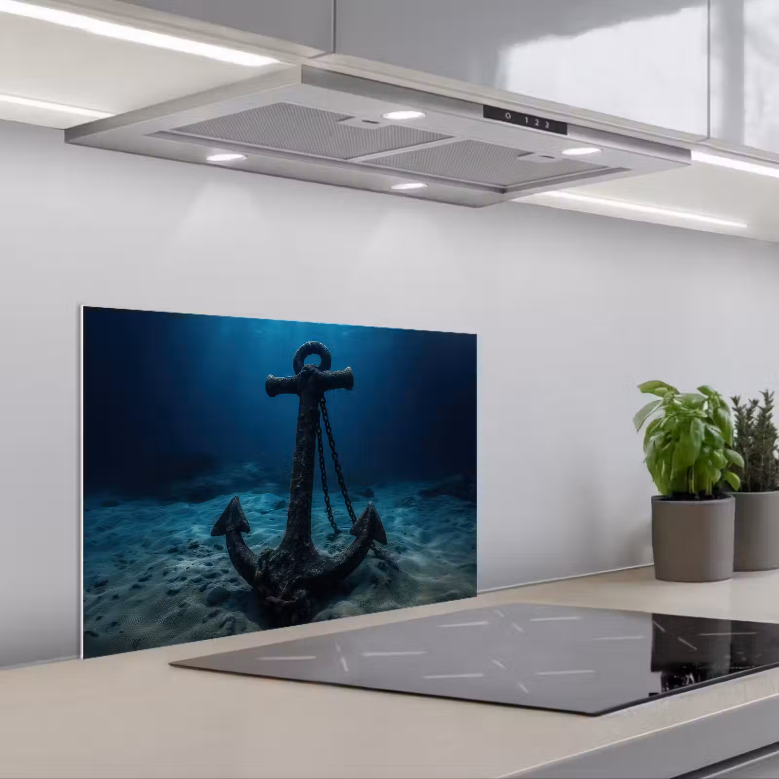 Kitchen splashback for hob - Anchor - Iron - Seabed - Sand — 1