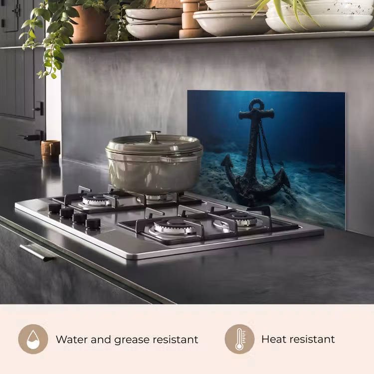 Kitchen splashback for hob - Anchor - Iron - Seabed - Sand — 2