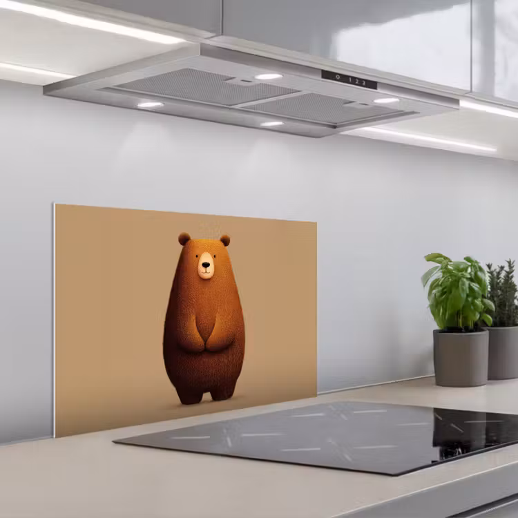 Kitchen splashback for hob - Bear - Minimalist - Brown — 1