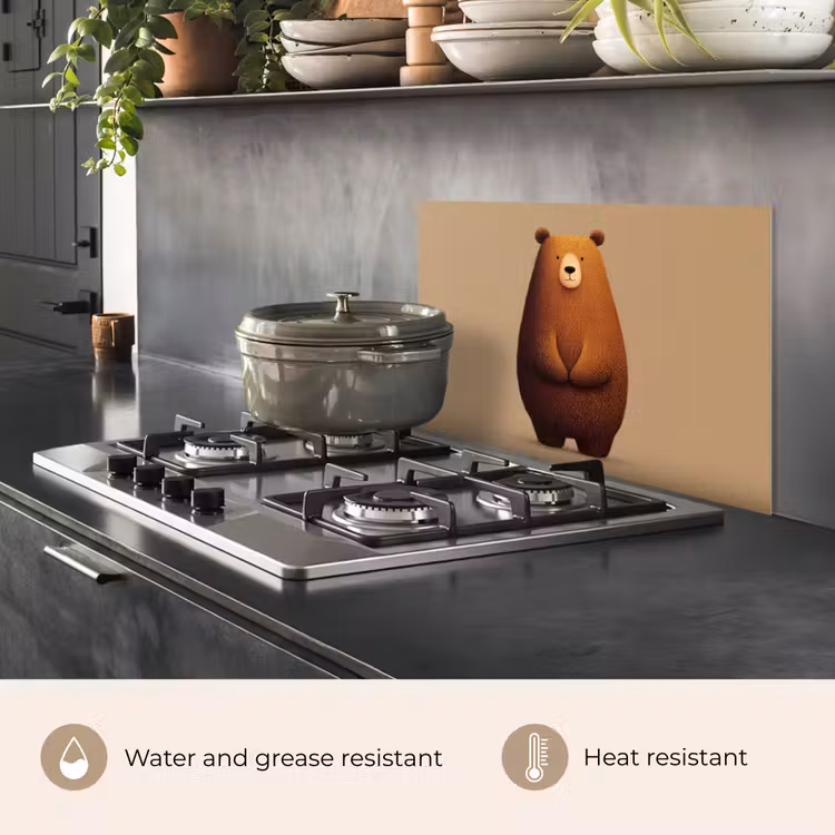 Kitchen splashback for hob - Bear - Minimalist - Brown — 2