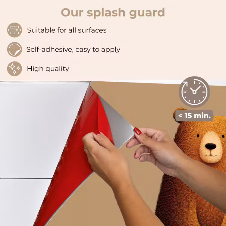 Kitchen splashback for hob - Bear - Minimalist - Brown — 4