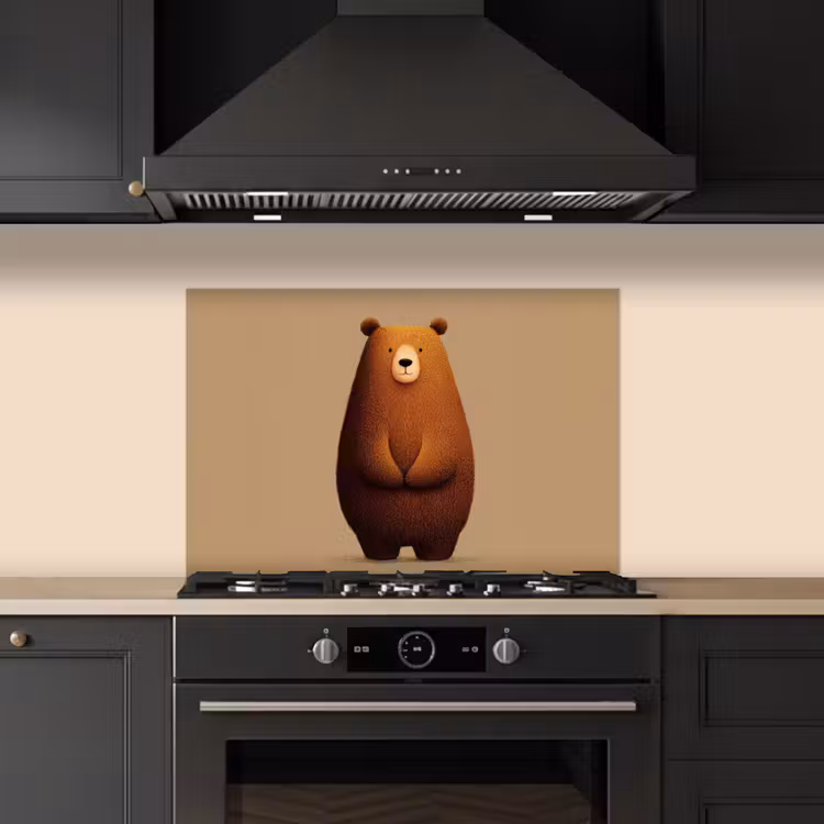 Kitchen splashback for hob - Bear - Minimalist - Brown — 5