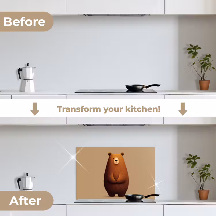 Kitchen splashback for hob - Bear - Minimalist - Brown — 7