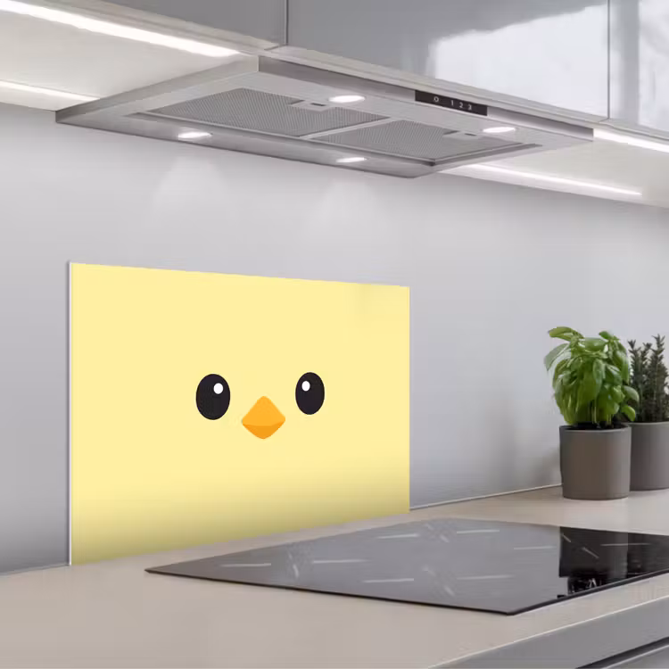Kitchen splashback for hob - Chick - Cheerful - Yellow - Minimalist — 1
