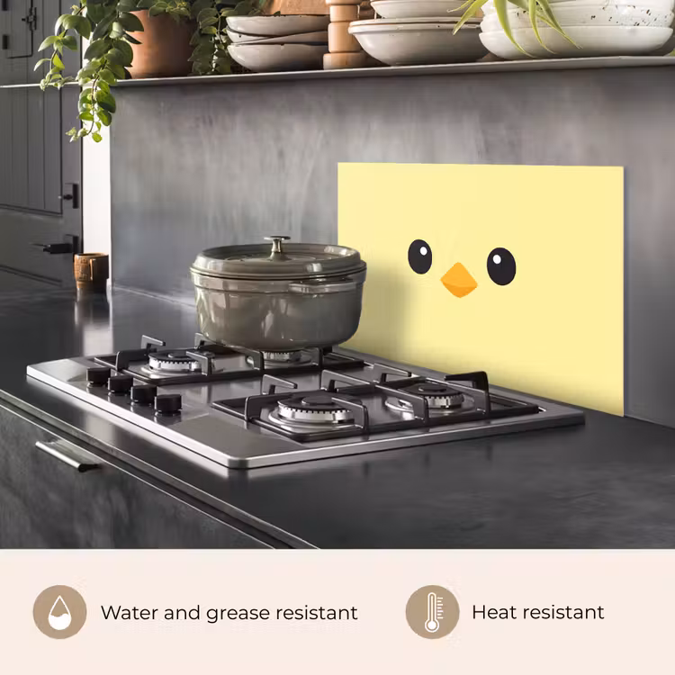 Kitchen splashback for hob - Chick - Cheerful - Yellow - Minimalist — 2