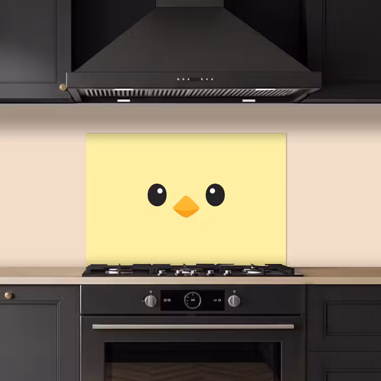 Kitchen splashback for hob - Chick - Cheerful - Yellow - Minimalist — 5