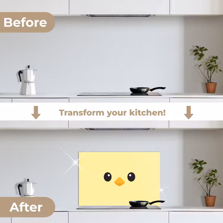 Kitchen splashback for hob - Chick - Cheerful - Yellow - Minimalist — 7
