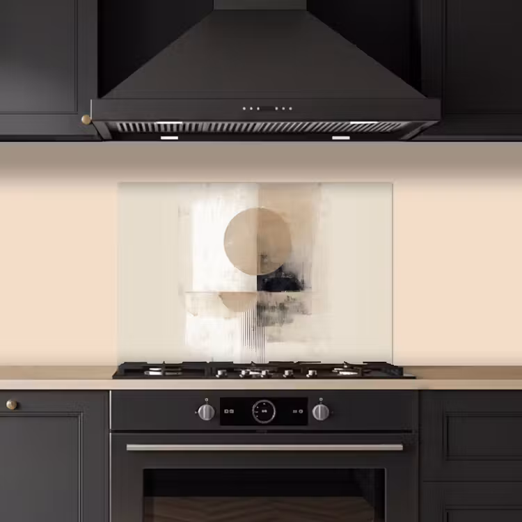 Kitchen splashback for hob - Circle - Composition - Depth - Beige — 5