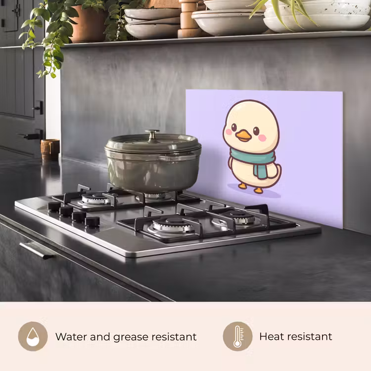 Kitchen splashback for hob - Duck - Scarf - Purple — 2