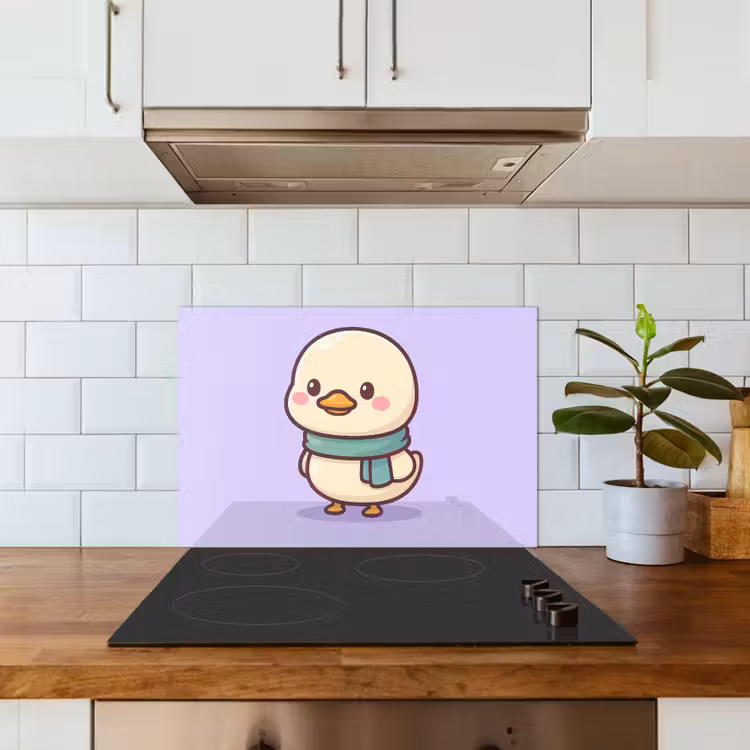Kitchen splashback for hob - Duck - Scarf - Purple — 3